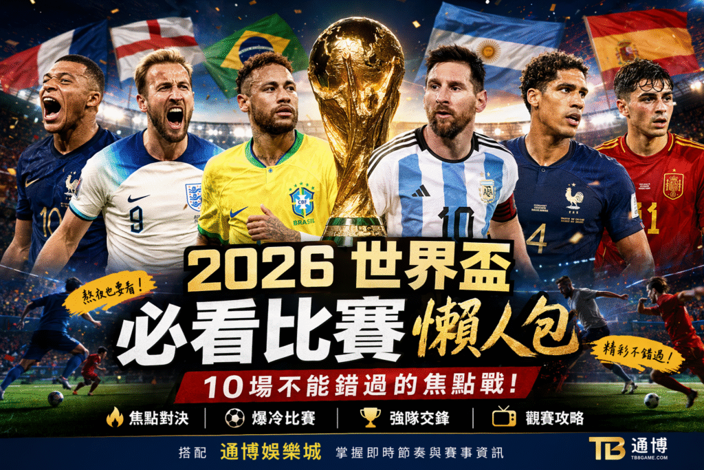 🏆 2026 世界盃必看比賽懶人包｜10 場不能錯過的焦點戰與通博娛樂城觀賽攻略